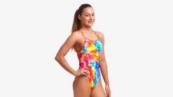 Funkita Girls Single Strap One Piece-Messy Monet