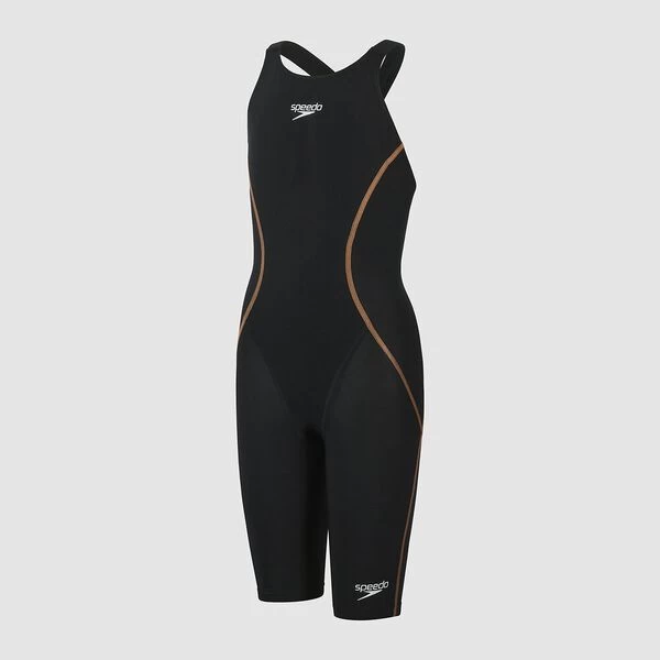 Speedo Girls Junior Lzr Racer X Open Back - Black Gold 6 Speedo Girls Junior Lzr Racer X Open Back - Black Gold - Image 4