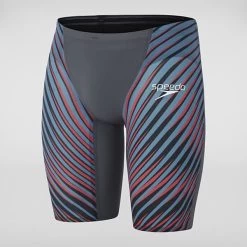 Speedo Mens Fastskin LZR Pure Valor Jammer - Charcoal Teal Black Red