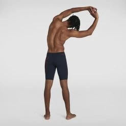 Speedo Mens Boom Logo Placement Jammer - True Navy Dragonfire Orange -Swim Pro Shop 8 12416F889 2