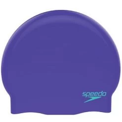 Speedo Junior Plain Moulded Silicone Cap - Violet