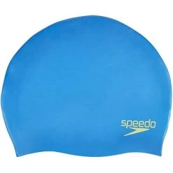 Speedo Junior Plain Moulded Silicone Cap - Blue