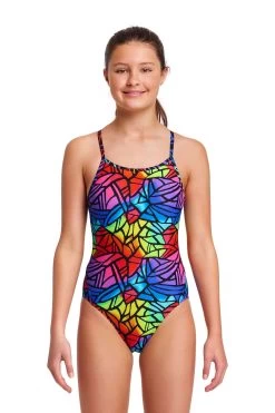 Funkita Girls Diamond Back One Piece - Cabbage Patch