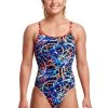 Funkita Ladies Diamond Back One Piece - Spin Doctor -Swim Pro Shop FS11L SPIN DOCTOR 01