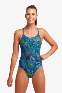 Funkita Ladies Diamond Back One Piece - Wires Crossed -Swim Pro Shop FS11L WIRES CROSSED 16