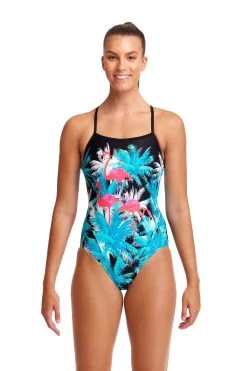 Funkita Ladies Single Strap One Piece - Flamingo Night