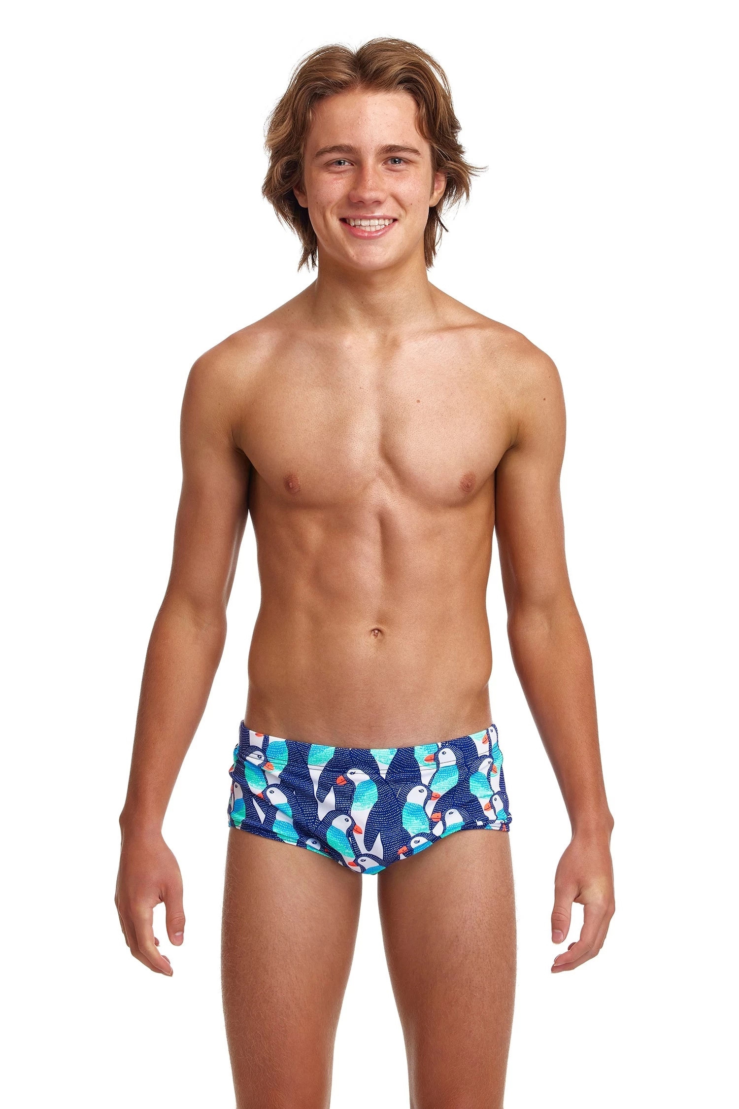 Funky Trunks Boys Sidewinder Trunks - Pengoo Parade 3 Funky Trunks Boys Sidewinder Trunks - Pengoo Parade