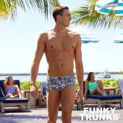 Funky Trunks Mens Eco Classic Trunks - Zebra Crossing -Swim Pro Shop FUNKY TRUNKS D1 2020 013