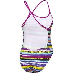 Speedo Girls Open X Back One Piece - Surf Mania Fluro Magenta -Swim Pro Shop Girls Rainbow Beach Open X Back One Piece Back Surfmania Fluro Magenta