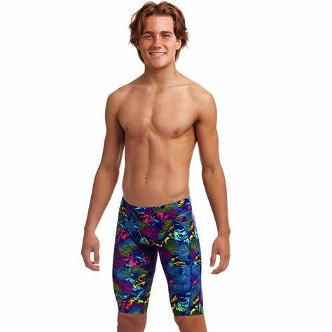 Funky Trunks Boys Training Jammers-Oyster Saucy 3 Funky Trunks Boys Training Jammers-Oyster Saucy