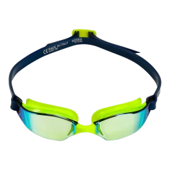AQUA SPHERE Aquasphere Xceed Goggles - Yellow Titanium Mirror Lens Yellow Navy