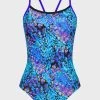 Amanzi Girls Pro Back One Piece - Peacock Parade -Swim Pro Shop amanzi peacock parade proback one piece am10292 1