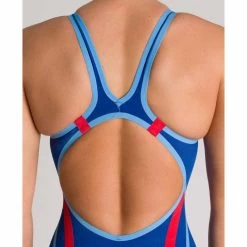 Arena Womens Carbon Core FX Open Back - Ocean Blue -Swim Pro Shop arena powerskin carbon core fx open back ocean blue back close up